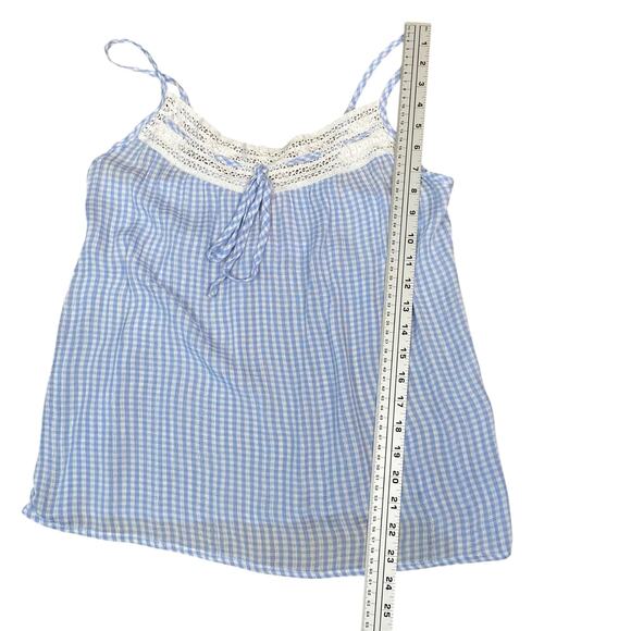 Japna Lounge NWT Blue White Gingham Check Robe + Cami Set Women's M - Picture 11 of 14